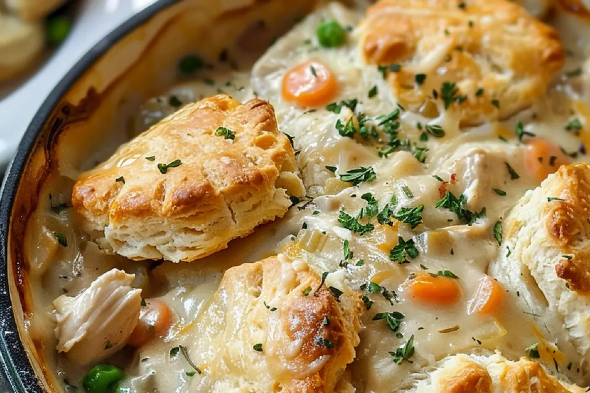 Chicken Pot Pie with Biscuits