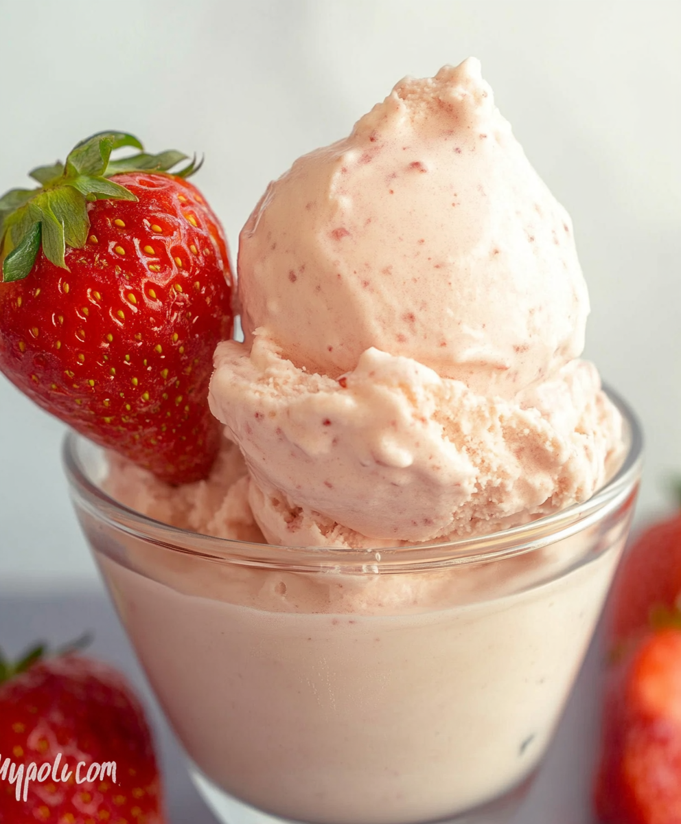 🍓🍦 Dive into the delightful blend of flavors with this Strawberry Cottage Cheese Ice Cream! It's the perfect treat to cool down on a sunny day. ☀️💕